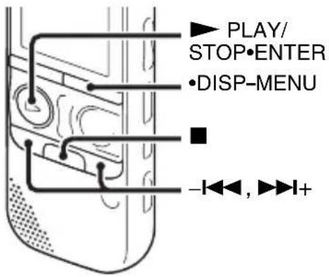 PLAY/ STOP·ENTER ·DISP-MENU -◄◄, ►►+