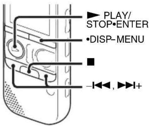 PLAY/ STOP·ENTER ·DISP-MENU -←←→, ►►I+