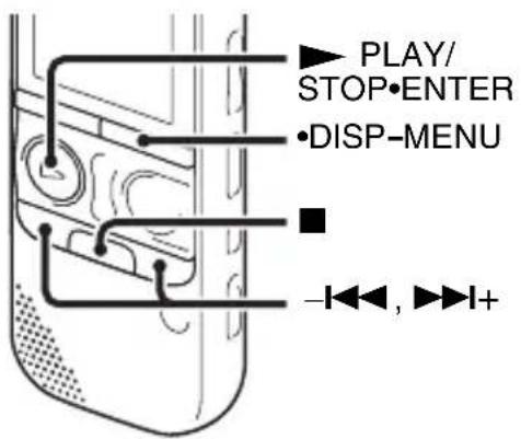 PLAY/ STOP·ENTER ·DISP-MENU -←←, ►►I+