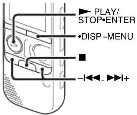 PLAY/ STOP·ENTER ·DISP -MENU -←←→, ►►I+