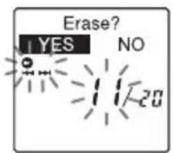 Erase? YES NO 1/20
