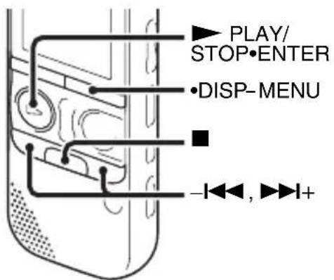PLAY/ STOP·ENTER ·DISP-MENU -◄◄, ►►+
