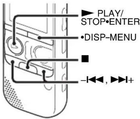 PLAY/ STOP·ENTER ·DISP-MENU -←←, ►►I+