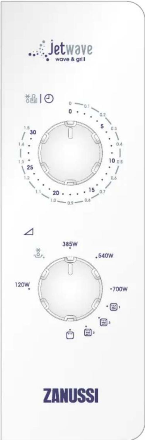 jetwave wave & grill 30 1.5 1.4 1.3 25 1.2 1.1 20 1.0 1.5 0.7 0.6 0.5 0.4 0.3 0.2 0 0.1 0 385W 540W 120W 700W 1 ZANUSSI