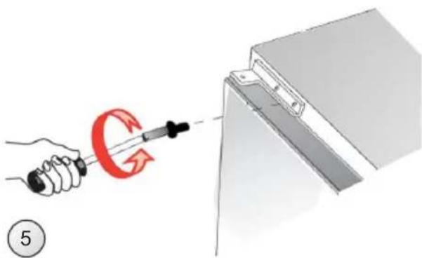 Illustration showing a hand holding a spring scale with a red circular motion indicator and a magnified view of a mechanical component (no text or symbols)