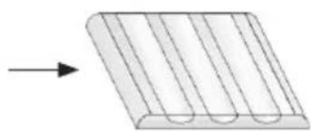 Diagram of a 3D rectangular prism with vertical lines and circular ends, no text or symbols present