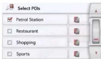 Select POIs ✓ Petrol Station □ Restaurant □ Shopping □ Sports
