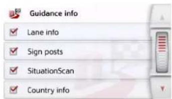 Guidance info Lane info Sign posts SituationScan Country info