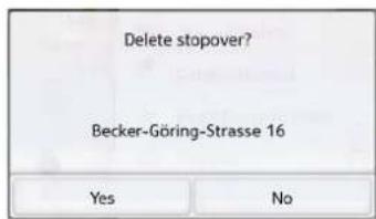 Delete stopover? Becker-Göring-Strasse 16 Yes No
