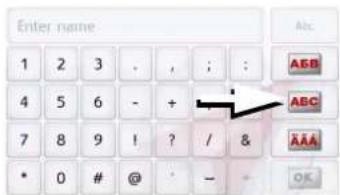 Enter name 1 2 3 . , ; : 4 5 6 - + 7 8 9 ! ? / & * 0 # @ - ABC ABC AAA OK