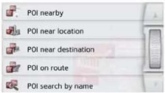 POI nearby POI near location POI near destination POI on route POI search by name