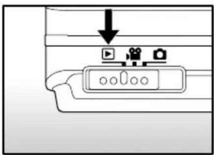 Diagram showing a device with labeled buttons and an arrow pointing to a play button, likely indicating a media or audio setup.