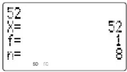 52 x= f= n= 52 1 8 SD SD