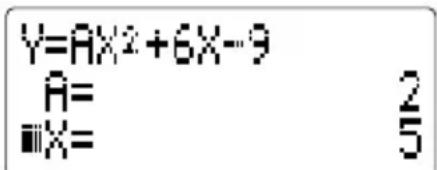 Y=AX^2+6X-9 A= ■X= 2/5