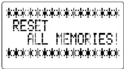 ********************************************************************** RESET ALL MEMORIES! **********************************************************************