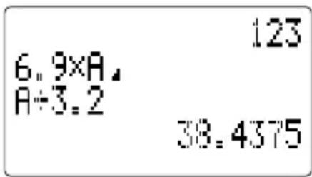 6.9×A. A÷3.2 123 38.4375