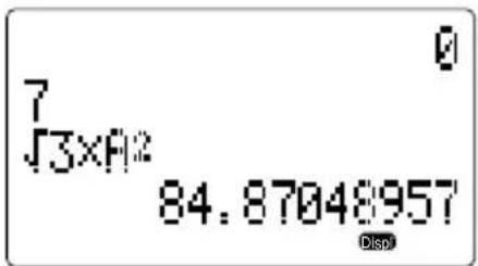 7 √3×A² 84.87048957 Disp