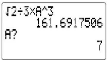 √2÷3×A^3 161.6917506 A? 7