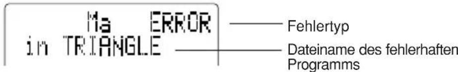 Ma ERROR in TRIANGLE —— Fehlertyp —— Dateiname des fehlerhaften Programms