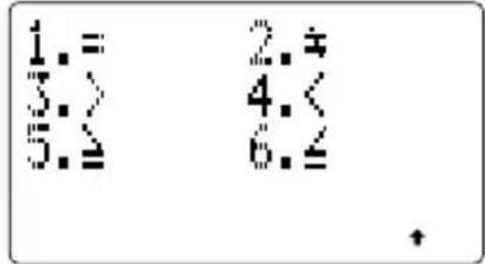 1.= 2.* 3.> 4.< 5.≥ 6.≥ +