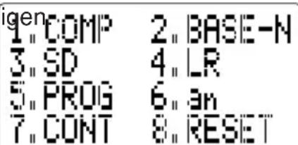 igen 1 COMP 2 BASE-N 3 SD 4 LR 5 PROG 6 an 7 CONT 8 RESET