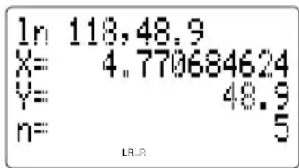 ln 118,48.9 X= 4.770684624 Y= n= 48.9 5 LRUR