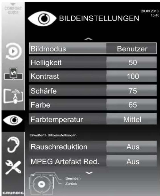 GRUNDIG Fine Arts 32 FLE 9130 SL - Bildeinstellungen - 1