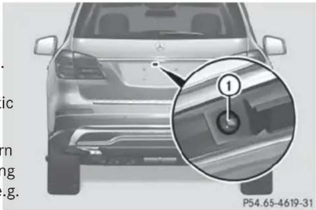 Mercedes-Benz GL (2014) - Cleaning the rear view camera - 1