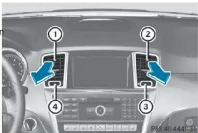 Mercedes-Benz GL (2014) - Setting the center air vents - 1