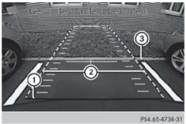 Mercedes-Benz GL (2014) - Reverse perpendicular parking with the steering wheel at an angle - 3