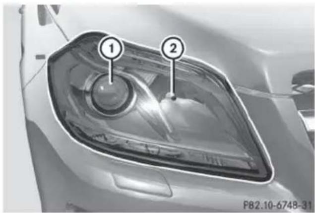 Mercedes-Benz GL (2014) - Overview: changing bulbs/bulb types - 1