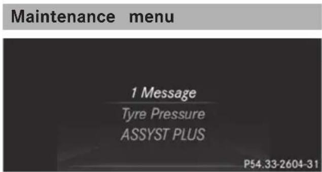 Mercedes-Benz GL (2014) - Instrument cluster submenu - 1