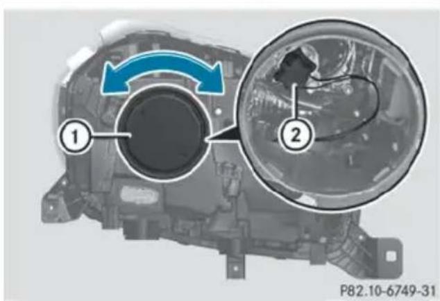Mercedes-Benz GL (2014) - Low-beam headlamps (halogen headlamps) - 1