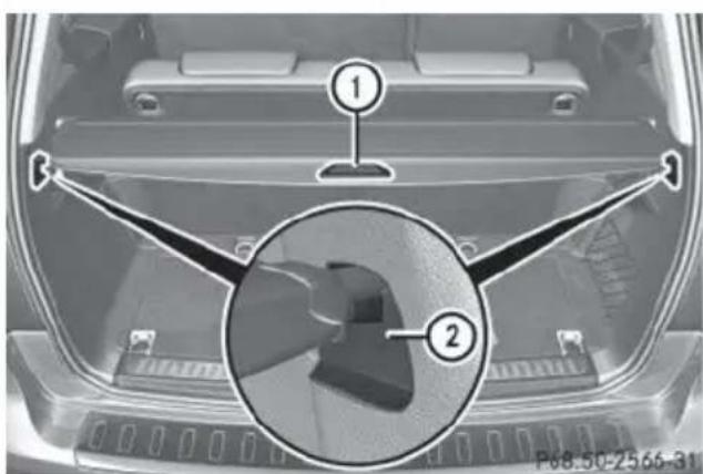Mercedes-Benz GL (2014) - Extending/retracting the cargo compartment cover - 1