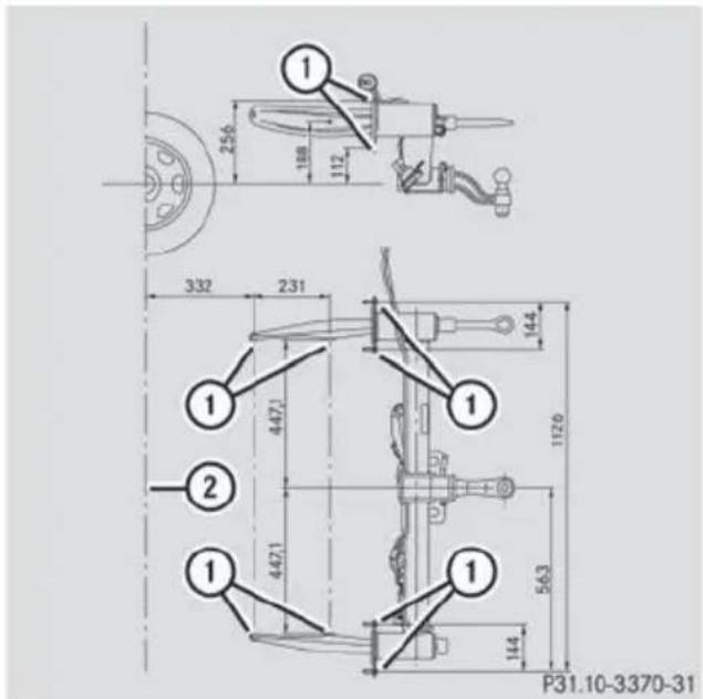 Mercedes-Benz GL (2014) - Mounting dimensions - 1