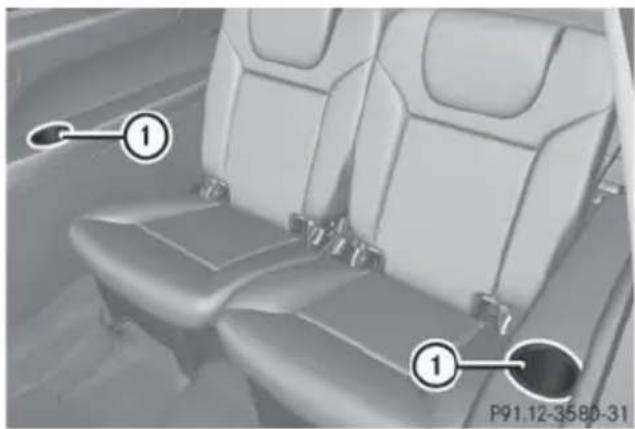 Mercedes-Benz GL (2014) - Cup holder in the third row of seats - 1