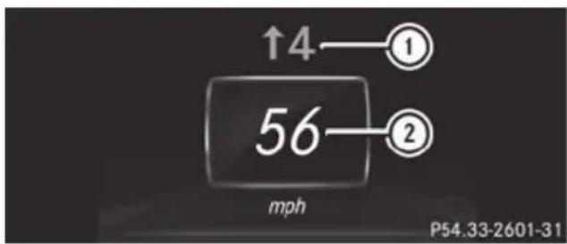 Mercedes-Benz GL (2014) - Displaying the range and current fuel consumption - 2
