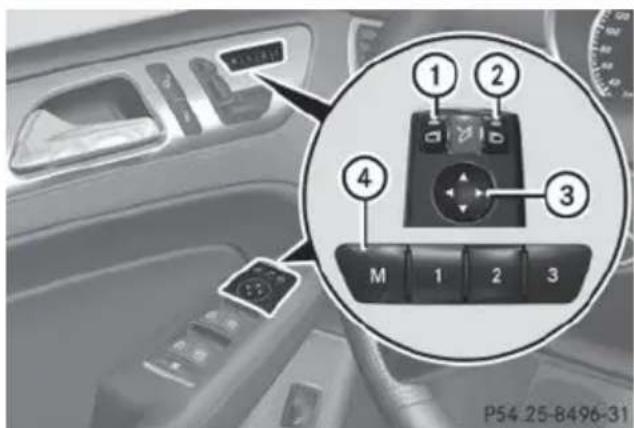 Mercedes-Benz GL (2014) - Calling up a stored parking position setting - 1