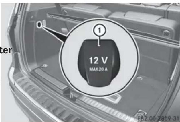 Mercedes-Benz GL (2014) - Socket in the cargo compartment - 1