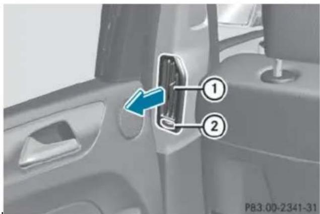 Mercedes-Benz GL (2014) - Setting the rear air vent - 1