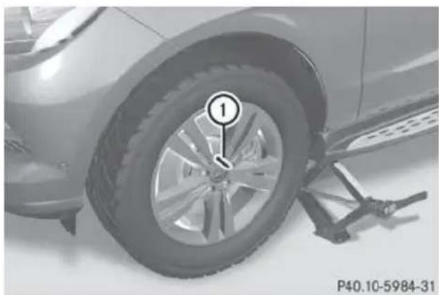 Mercedes-Benz GL (2014) - Removing a wheel - 1