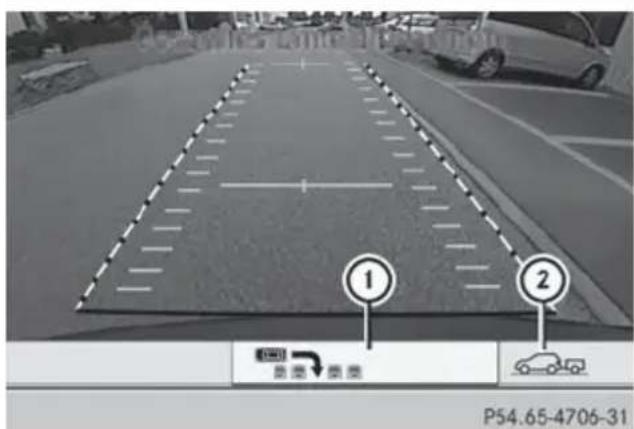 Mercedes-Benz GL (2014) - Activating/deactivating the rear view camera - 1