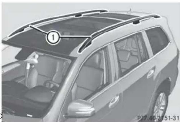 Mercedes-Benz GL (2014) - Attaching the roof carrier - 1
