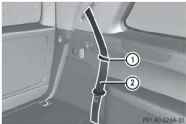 Mercedes-Benz GL (2014) - Folding the rear bench seat forwards - 3