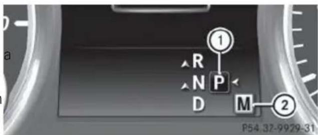 Mercedes-Benz GL (2014) - Transmission position and drive program display - 1