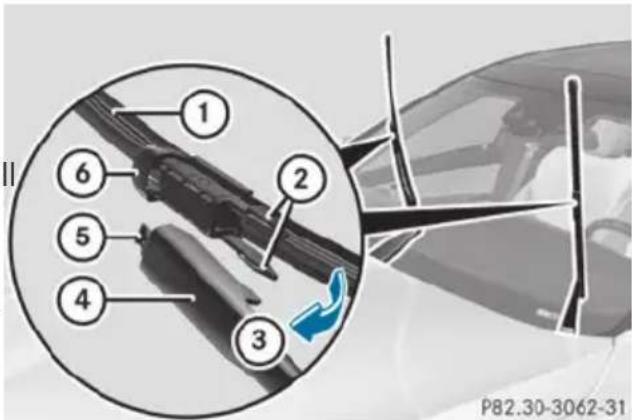 Mercedes-Benz S-Class - Moving the wiper blades to a vertical position - 1
