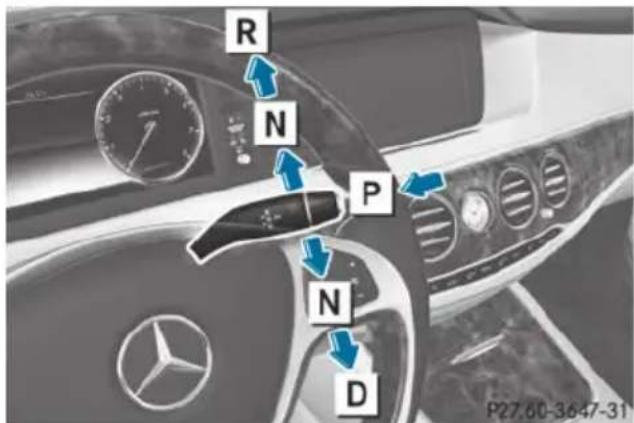Mercedes-Benz S-Class - Overview of transmission positions - 1