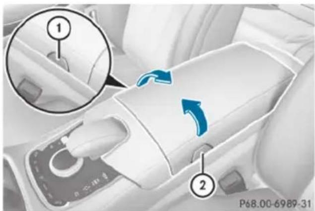 Mercedes-Benz S-Class - Stowage compartment under the armrest - 1