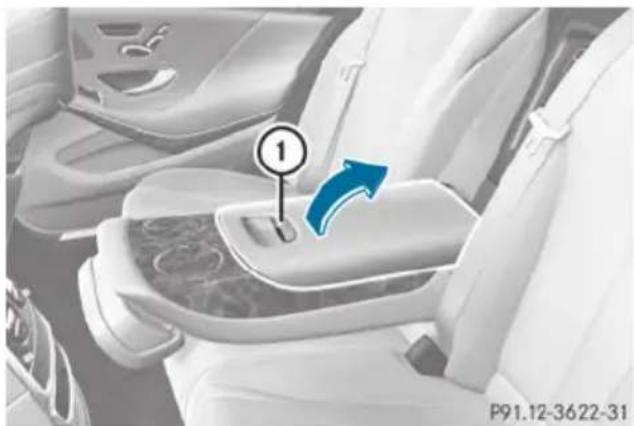 Mercedes-Benz S-Class - Stowage compartment in the rear seat armrest - 2