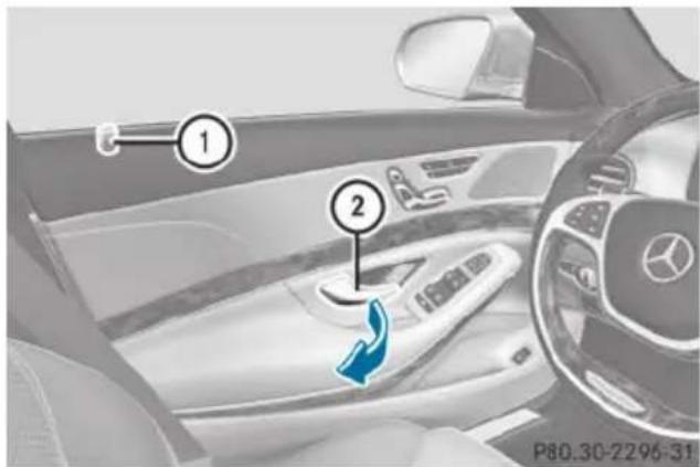 Mercedes-Benz S-Class - Unlocking and opening doors from the inside - 1